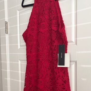 Lulu's Scarlet Floral Lace Mini Dress